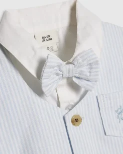 Baby Boys Blue Waistcoat And Shirt Set