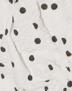 Baby Girls White Polka Dot Top Set