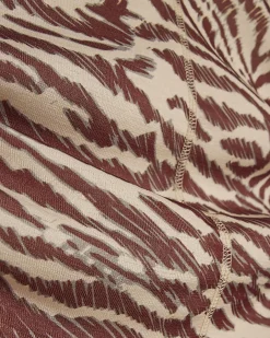 Beige Animal Print Fitted T-Shirt