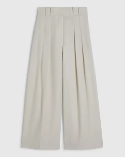 Beige Ankle Grazer Tailored Trousers
