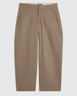 Beige Barrel Fit Trousers