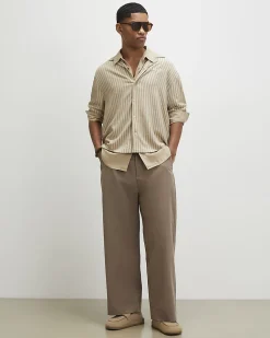 Beige Barrel Fit Trousers