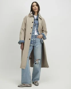 Beige Belted Trench Coat