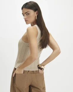 Beige Buckle Knitted Vest