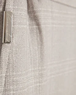 Beige Check Slim Elasticated Smart Joggers