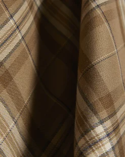 Beige Checked Cape Detail Mini Dress