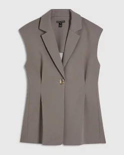 Beige Cinched Waist Blazer