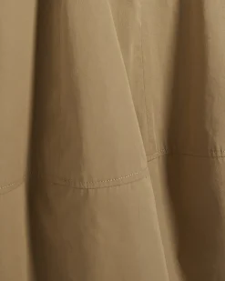 Beige Cotton Blend Cocoon Midi Dress