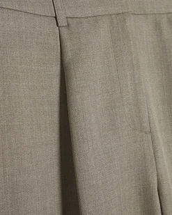 Beige Cross Hatch Barrel Trousers