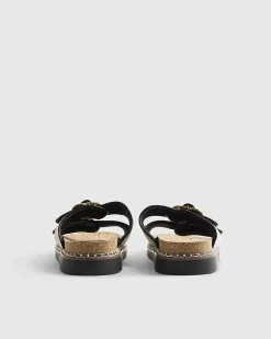Beige Double Strap Footbed Sandals