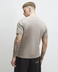 Beige Essential Slim Fit V Neck T-Shirt