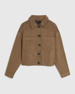 Beige Faux Suede Overshirt