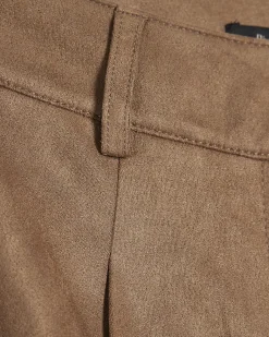 Beige Faux Suede Tailored Shorts