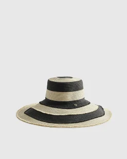 Beige Floppy Stripe Hat