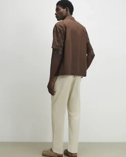 Beige Linen Blend Trousers