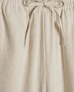 Beige Linen Blend Trousers