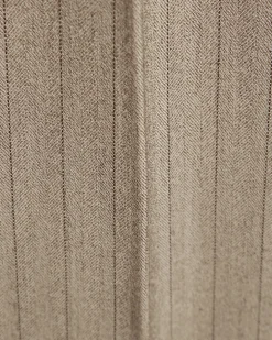 Beige Loose Fit Pinstripe Trousers
