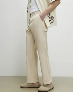 Beige Loose Fit Trousers