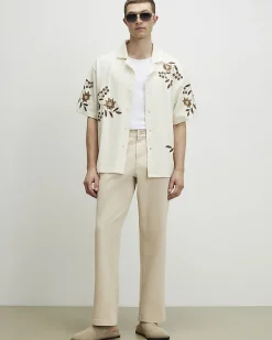 Beige Loose Fit Trousers