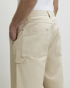 Beige Loose Fit Trousers