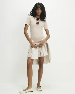 Beige Mini T-Shirt Dress