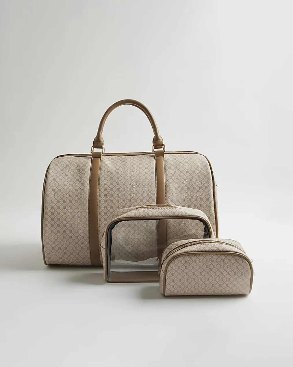 Beige Monogram Barrell Bundle Bag