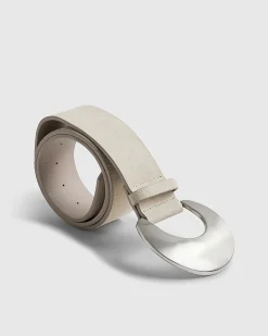 Beige Moon Buckle Waist Belt
