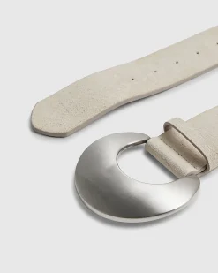 Beige Moon Buckle Waist Belt
