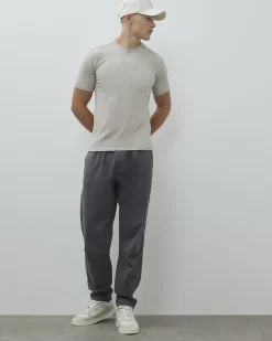 Beige Muscle Fit Cotton Stretch T-Shirt