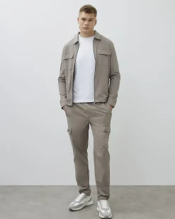 Beige Muscle Fit Shacket