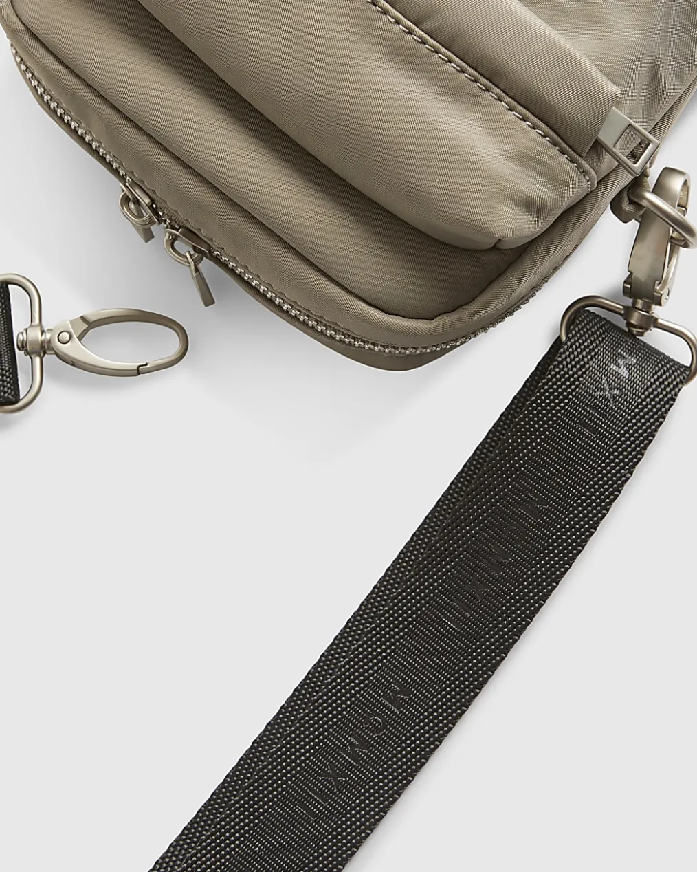 Beige Nylon Cross Body Bag