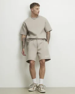 Beige Oversized Fit Cotton Crew Neck T-Shirt