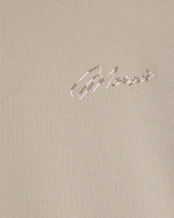 Beige Oversized Fit Script Graphic Hoodie