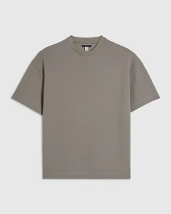 Beige Oversized Fit Waffle Textured T-Shirt