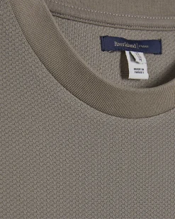 Beige Oversized Fit Waffle Textured T-Shirt