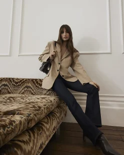 Beige Oversized Long Sleeve Blazer