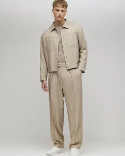 Beige Pinstripe Western Jacket