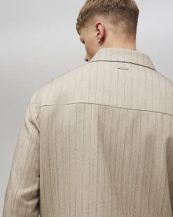 Beige Pinstripe Western Jacket