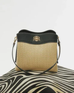 Beige Raffia Bucket Bag
