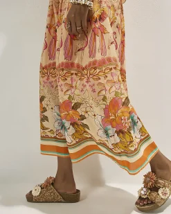 Beige Raffia Flower Footbed Sandals
