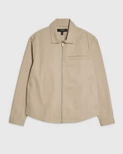 Beige Regular Fit Classic Overshirt