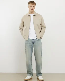 Beige Regular Fit Classic Overshirt