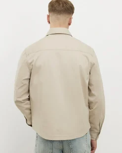 Beige Regular Fit Classic Overshirt
