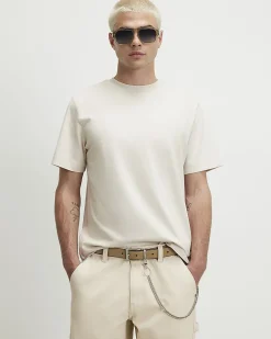 Beige Regular Fit Cotton T-Shirt
