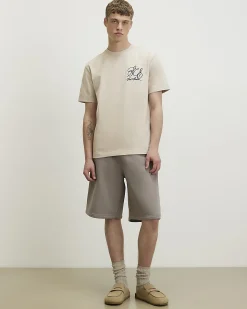 Beige Regular Fit Cotton Anchor T-Shirt