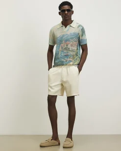 Beige Regular Fit Crochet Scenic Shirt