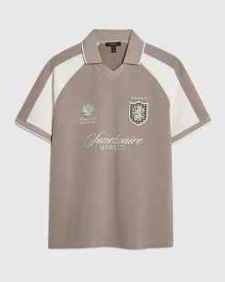 Beige Regular Fit Football Polo Shirt