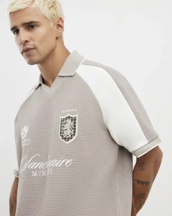 Beige Regular Fit Football Polo Shirt