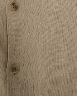 Beige Regular Fit Linen Blend Shirt