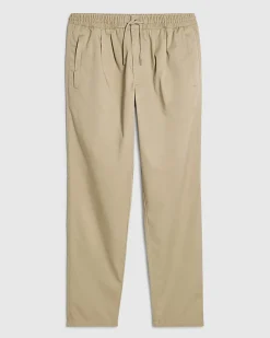 Beige Regular Fit Pleated Joggers